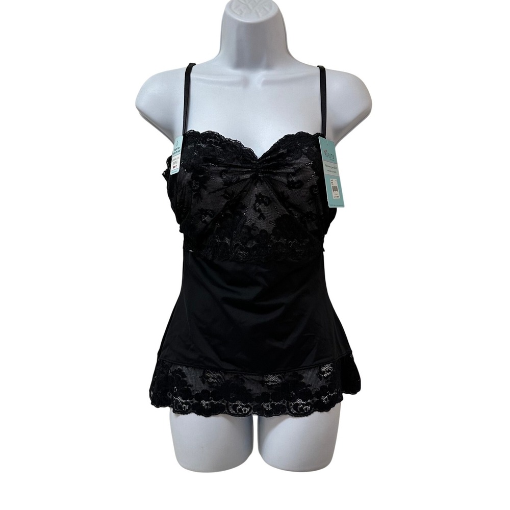 Assets by Sara Blakely Spanx Chic Peek Black Lace Slimming Camisole XL NEW